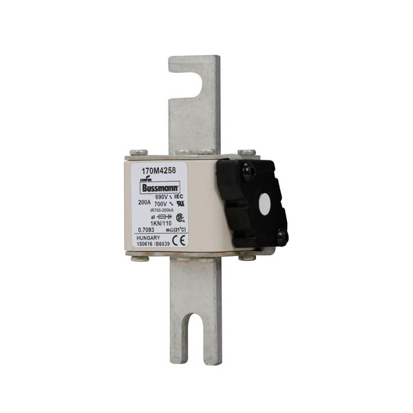 Fuse-link, high speed, 200 A, AC 690 V, DIN 1, 53 x 69 x 138 mm, aR, DIN, IEC, single indicator image 7