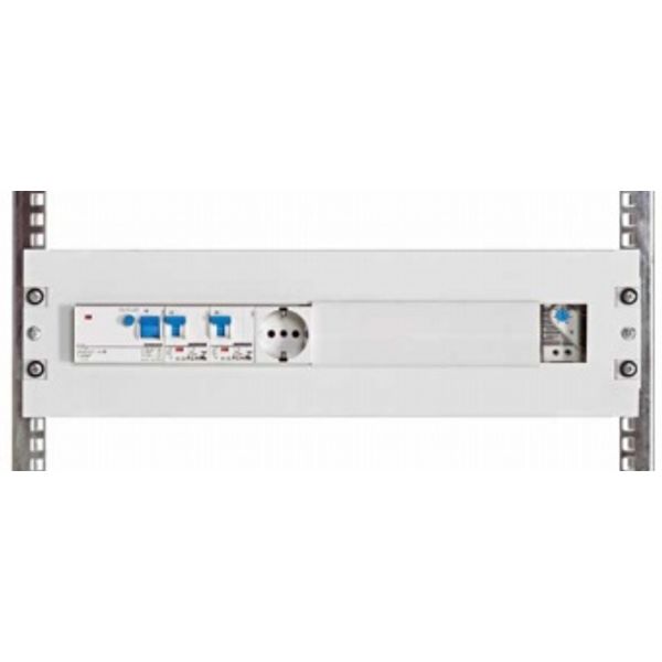 19" DIN-rail panel, 3U, RAL7035 image 1