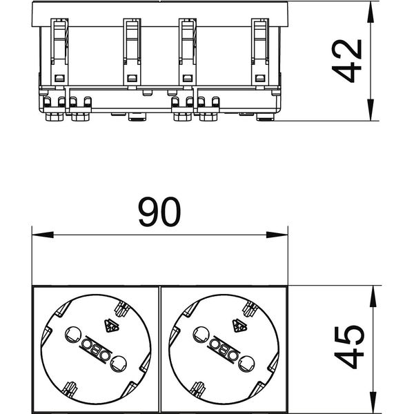 STD-D3S RW2 Socket 33°, double protective contact 250V, 10/16A image 2