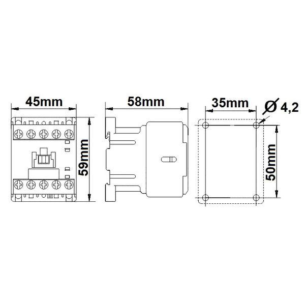 Auxiliary Contactor 3NO, 1NC, CUBICO, 6A, 230VAC image 2