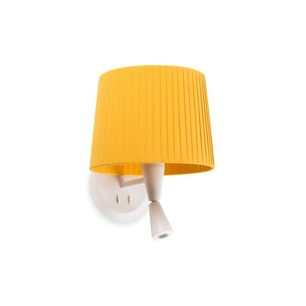 SAMBA WHITE READER WALL LAMP RIBBONED LAMPSHADE E2 image 2