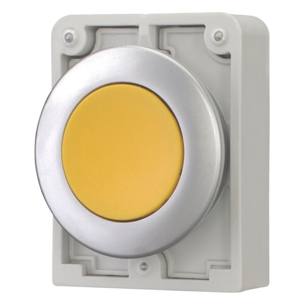 Pushbutton, RMQ-Titan, Flat, maintained, yellow, Blank, Metal bezel image 2