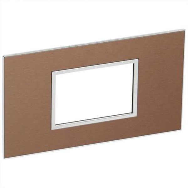 Arteor™ - British standard plate square version 3 modules - Brushed Metal - Pink Champagne image 1