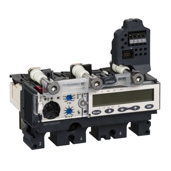 trip unit MicroLogic 5.2 E for ComPact NSX 160/250 circuit breakers, electronic, rating 160A, 3 poles 3d image 2