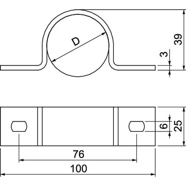 823 40 FT Fastening clip two lobe 40mm image 2