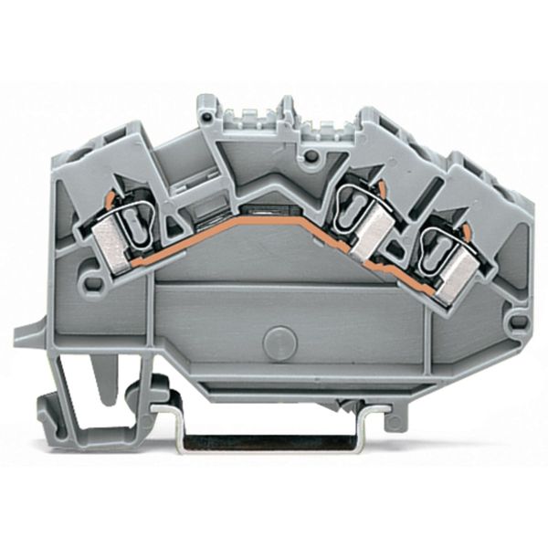 3-conductor through terminal block 2.5 mm² center marking gray image 1