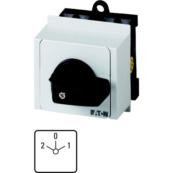 Multi-speed switches, T0, 20 A, service distribution board mounting, 3 contact unit(s), Contacts: 5, 60 °, maintained, With 0 (Off) position, 2-0-1, D image 2