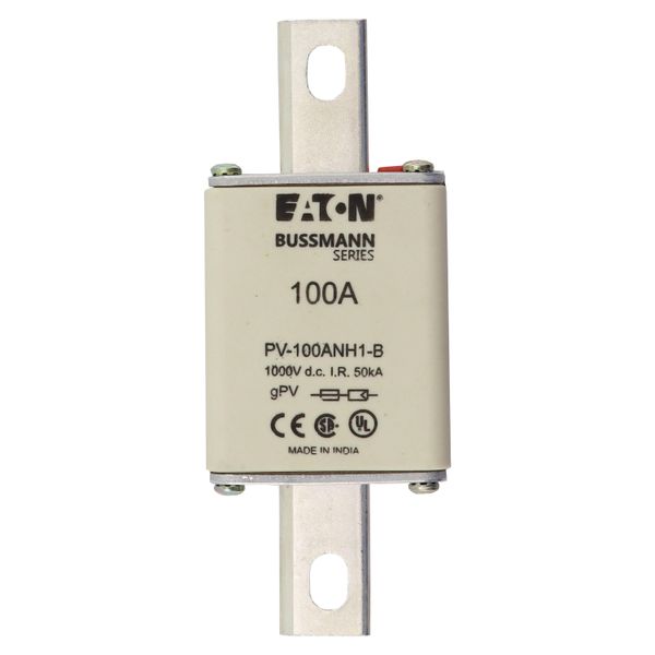 Fuse-link, high speed, 100 A, DC 1000 V, NH1, gPV, UL PV, UL, IEC, dual indicator, bolted tag image 28