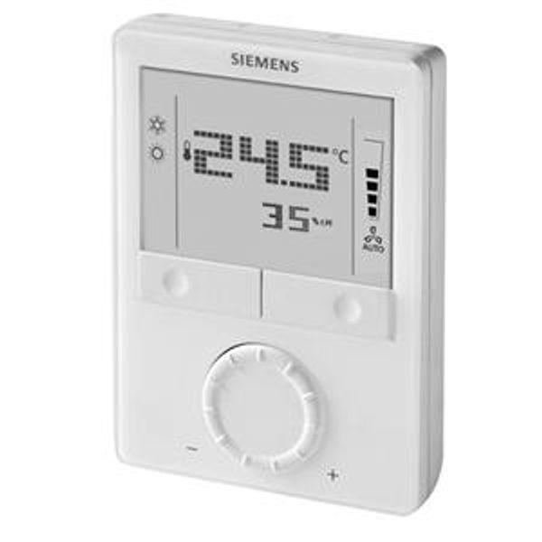 RDG165KN - Room thermostat with KNX communications and built-in humidity sensor and humidity control, AC 24 V, for fan coil units and universal image 1