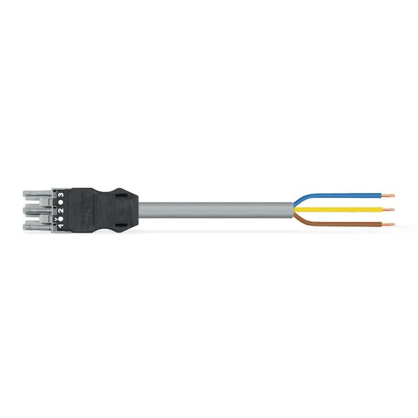 pre-assembled connecting cable;Socket/open-ended;3-pole;gray image 1