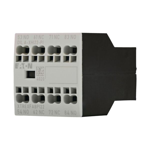 Auxiliary contact module, 4 pole, Ith= 16 A, 2 N/O, 2 NC, Front fixing, Push in terminals, DILA, DILM7 - DILM38 image 5