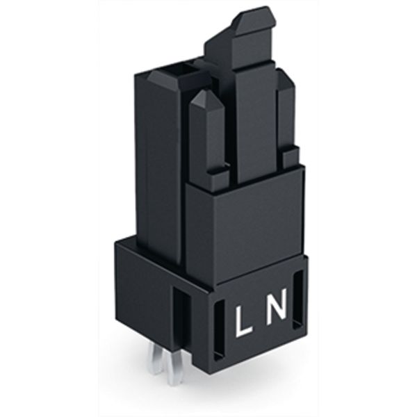 Socket for PCBs straight 2-pole black image 2