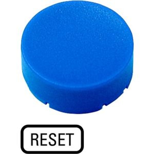 Button plate, raised blue, RESET image 2