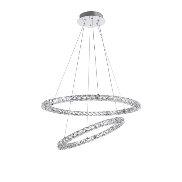 Chrome Aluminium K9 Crystal LED 60 Watt 230 Volt 3600Lm 3500K IP20 D: 70 H: 120 cm Adjustable Height & Rotating image 1