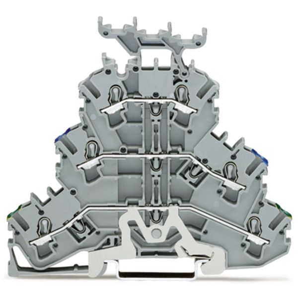 Triple-deck terminal block Ground conductor/through/through terminal b image 1