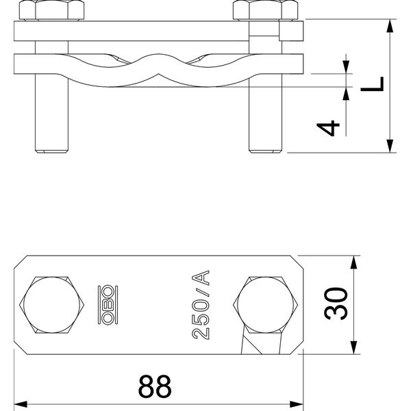 250 A-FT Diagonal clamp  88x30x45 image 2