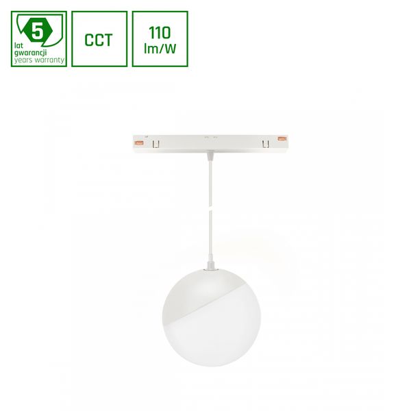 SYSTEM SHIFT CCT- GLOBE P SUSPENDED SPHERE TRACK LIGHT  FI100 (815MM KABEL) 5W 165DEG WHITE CCT SWITCH 5Y WARRANTY image 1