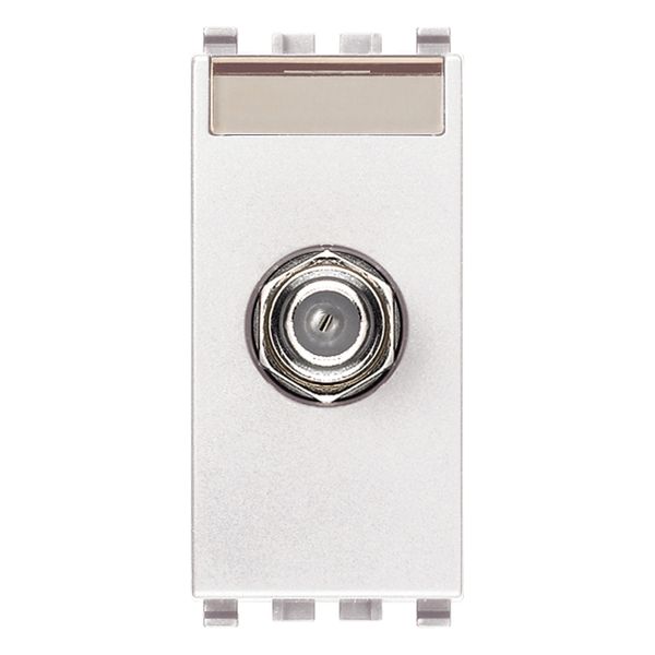 F type female socket connector white image 1