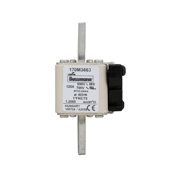 Fuse-link, high speed, 125 A, AC 690 V, compact size 1, 45 x 59 x 110 mm, aR, IEC, UL image 12