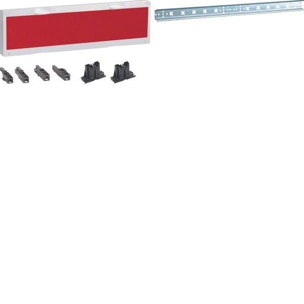 Assembly unit, universN,150x500mm,for DIN rail terminals, red image 1