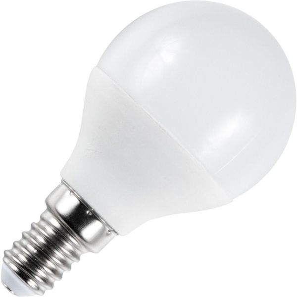 LED E14 Ball G45x80 100-240V 400Lm 5W 827 220° AC/DC Opal Non-Dim image 1