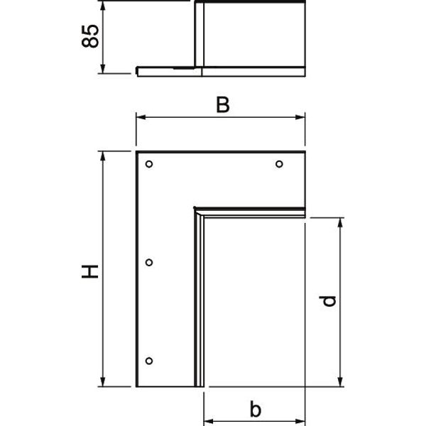 PLM CC 1220 RW Wall connection collar set for corner mounting 85x275x197 image 2