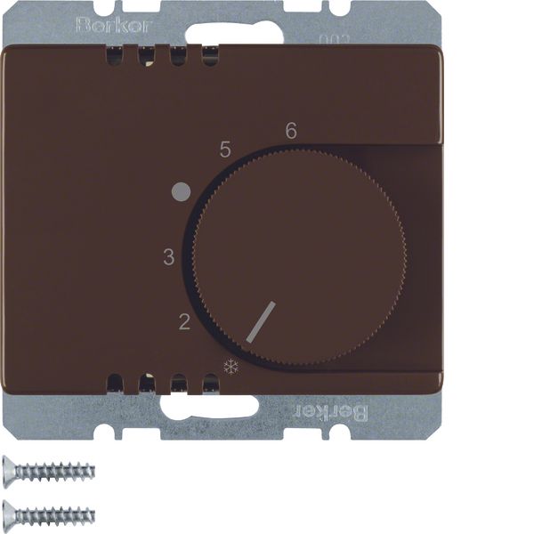 Thermostat, change-over contact, centre plate, arsys, brown glossy image 1