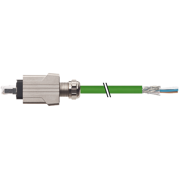 RJ45 PUSH PULL 0° PROFINET PUR 2x2xAWG22  shielded gn 2.0 m image 1