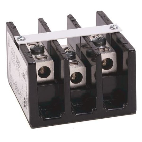 Allen-Bradley, 1492 Power Block, Standard Feed-Through/Splicer Block, 3-Pole, Aluminum, 1 Opening Line Side, 1 Opening Load Side, 115 Amps image 1