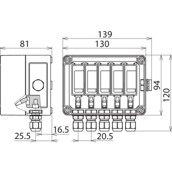 Surge arrester Type 2 DEHNcube in IP65 enclosure f. PV systems 2MPP at image 2