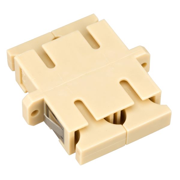 FO Coupler SC-Duplex,Plastic,MM , Ceramic,flange,beige,ECO image 2