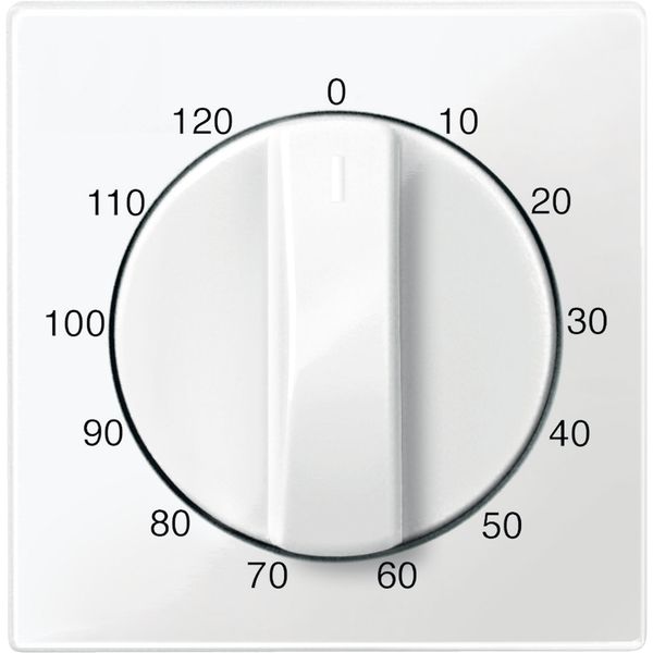 Central plate for time switch insert, 120 min, polar white, glossy, System M image 3
