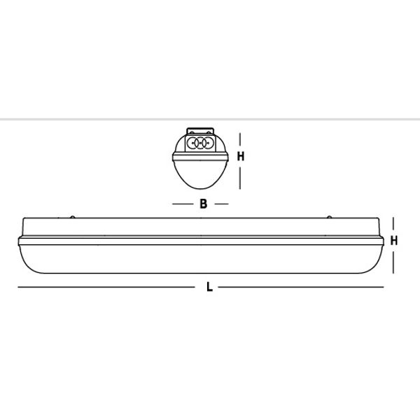 LINDA BASIC LED 1x23W, 4000K, 3435lm, IP65, grey, L=1570mm image 2