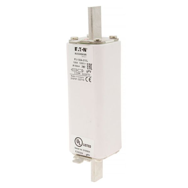 Fuse-link, high speed, 100 A, DC 1000 V, 01XL, gPV, UL, IEC image 5