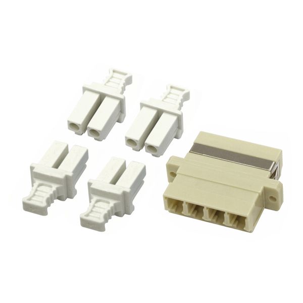 FO Coupler LC-Quad, Multimode, phbr, flange, grey image 1