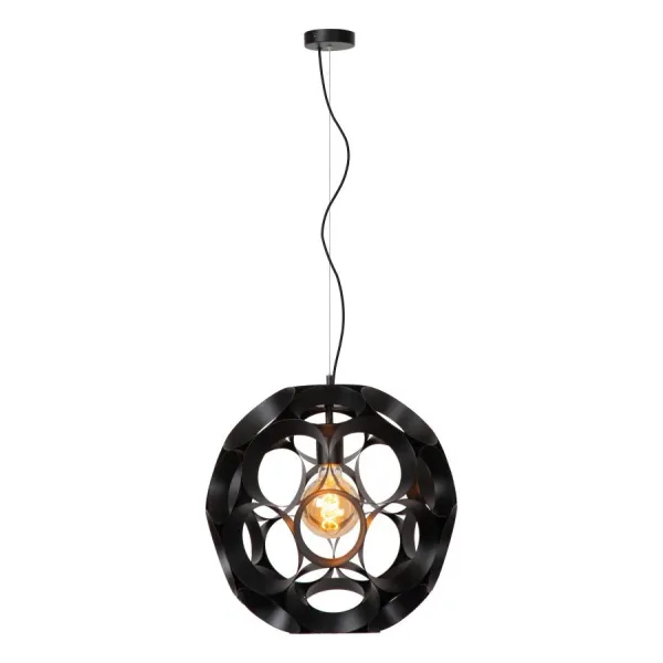 Lucide HANNELORE - Hanging lamp - Ø 40 cm - 1xE27 - Black image 1