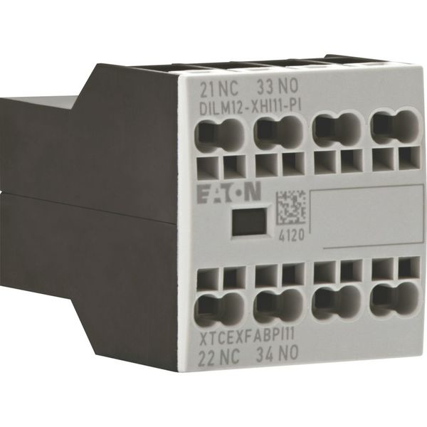 Auxiliary contact module, 2 pole, Ith= 16 A, 1 N/O, 1 NC, Front fixing, Push in terminals, DILA, DILM7 - DILM15 image 12