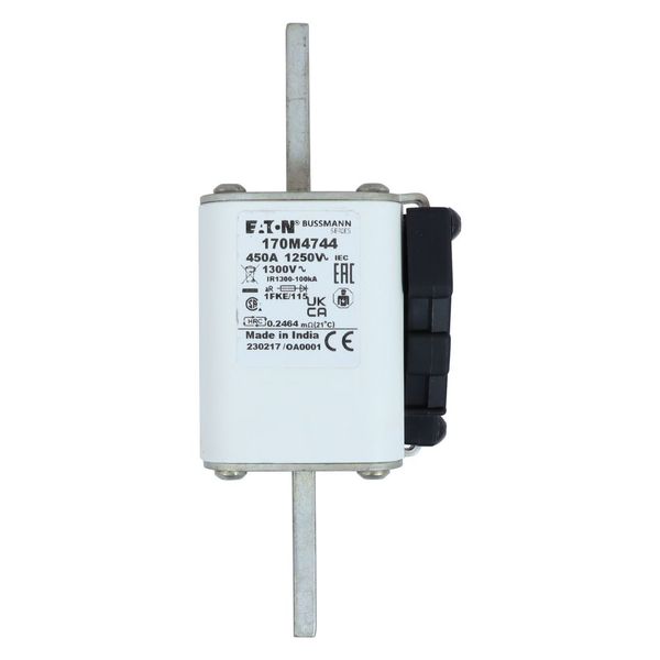 Fuse-link, high speed, 450 A, AC 1250 V, size 1, 53 x 69 x 160 mm, aR, IEC, UL, single indicator image 22