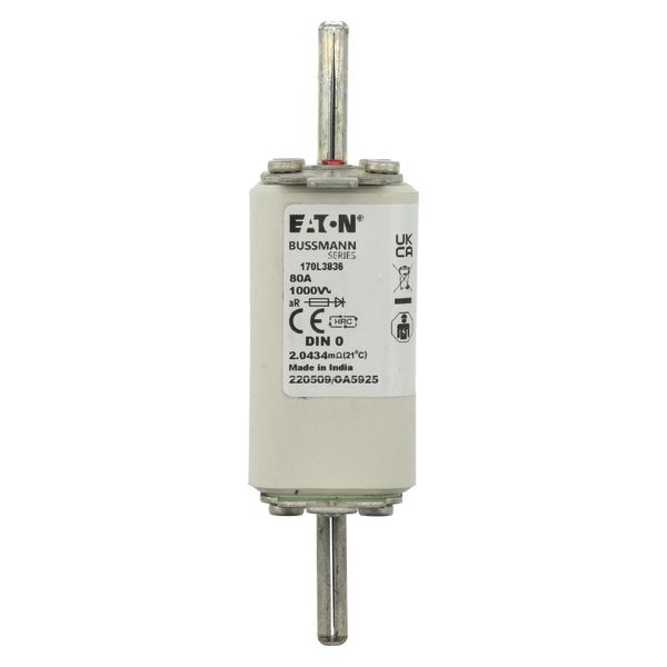 Fuse-link, high speed, 32 A, AC 1000 V, DIN 0, 35 x 60 x 125 mm, aR, DIN, IEC, single indicator image 15