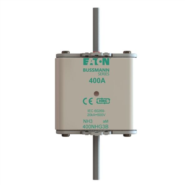 Fuse-link, low voltage, 400 A, AC 500 V, NH3, aM, IEC, dual indicator image 1