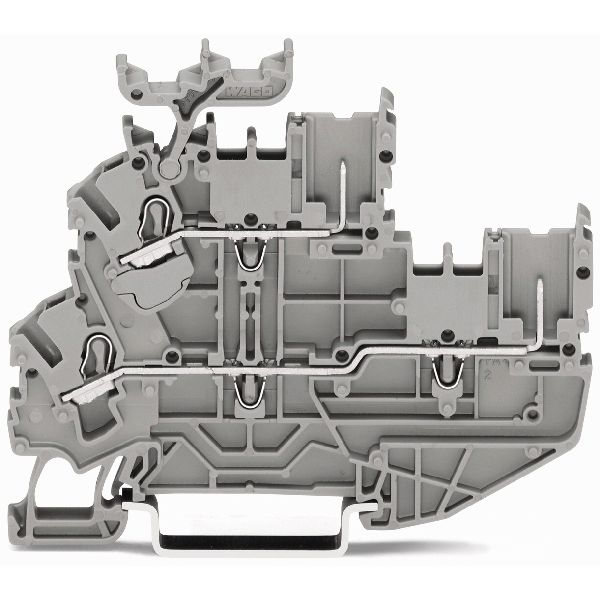 1-conductor/1-pin double deck receptacle terminal block;Through/throug image 1