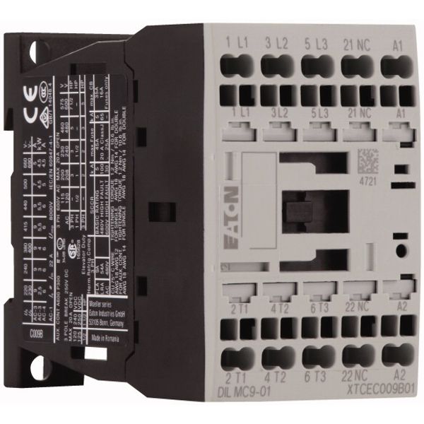 Contactor, 3 pole, 380 V 400 V 4 kW, 1 NC, 110 V DC, DC operation, Spring-loaded terminals image 4