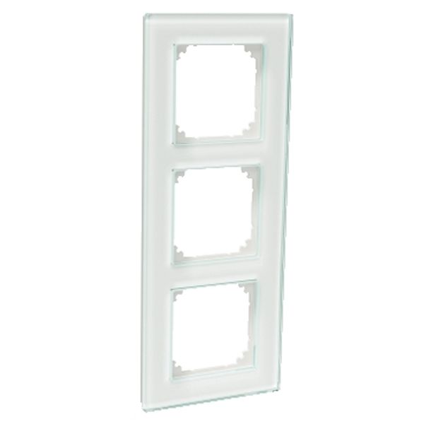 Exxact Solid 3-gang glass frame white image 3