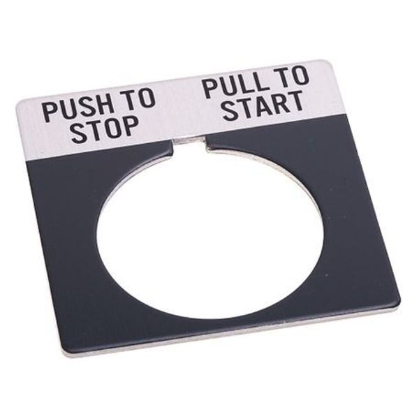 Allen-Bradley, 800T-X618, 800T Legend Plate, Standard, Push-To-Stop/Pull-To-Start, Gray image 1