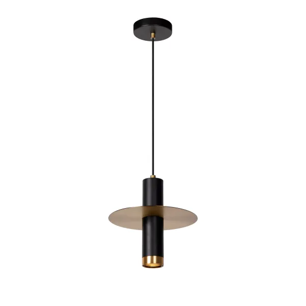 Lucide SELIN - Pendant light Bathroom - Ø 25 cm - 1xGU10 - IP44 - Black image 1