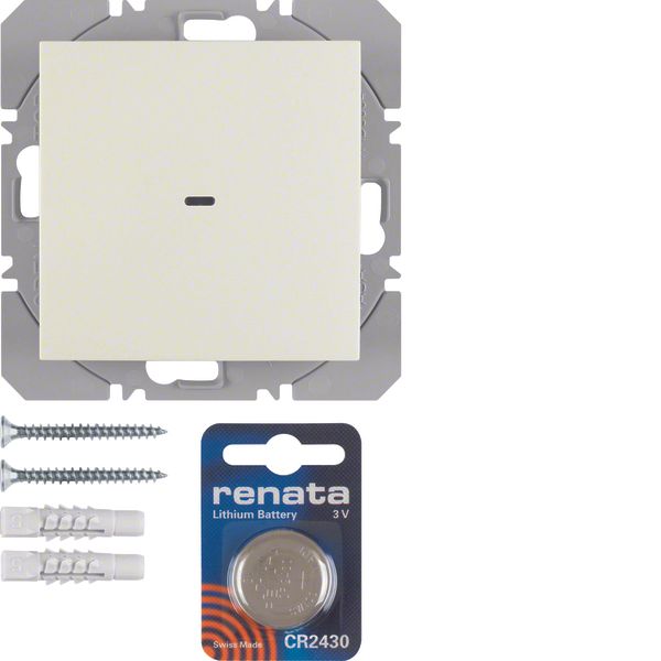 KNX radio wall-transmitter 1gang flat quicklink, S.1, white glossy image 1