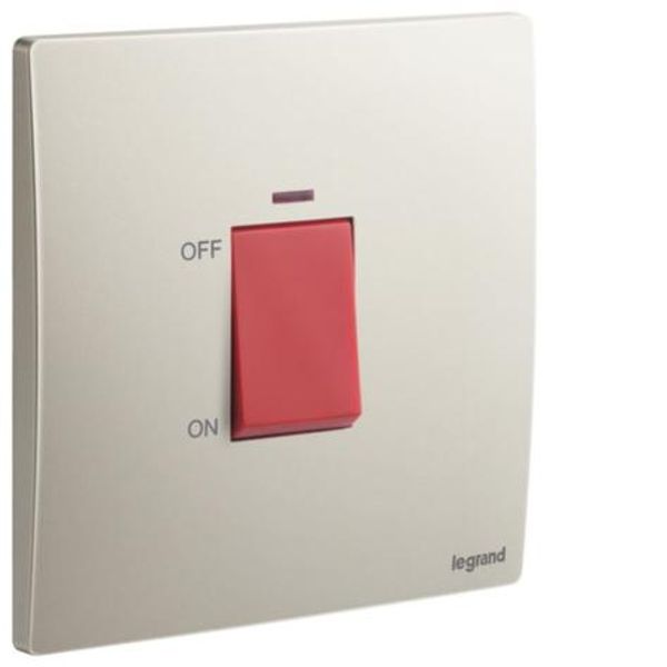 Mallia Senses - 1 gang double pole 45A switch with indicator - Champagne image 1