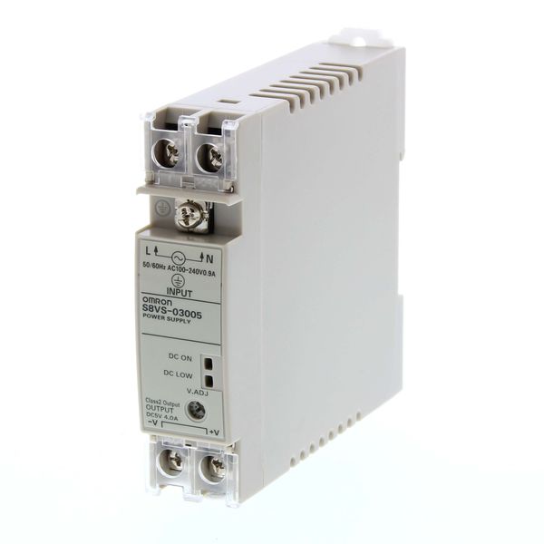 Power supply, plastic case, 22.5 mm wide DIN rail or direct panel moun image 2