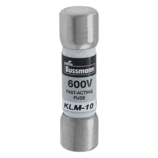 Eaton Bussmann series KLM fuse, 600 Vac, 600 Vdc, 10A, 100 kAIC at 600 Vac, 50 kAIC at 600 Vdc, Non Indicating, Fast acting, Ferrule end X ferrule end, Melamine tube, Nickel-plated bronze endcap image 7