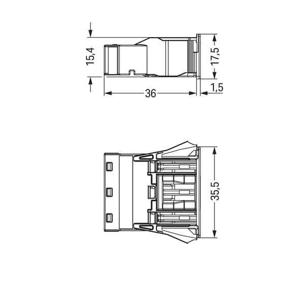 Snap-in socket 3-pole Cod. A white image 5